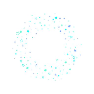 Mavi, turkuaz, turkuaz parıltılı yıldız konfetisi