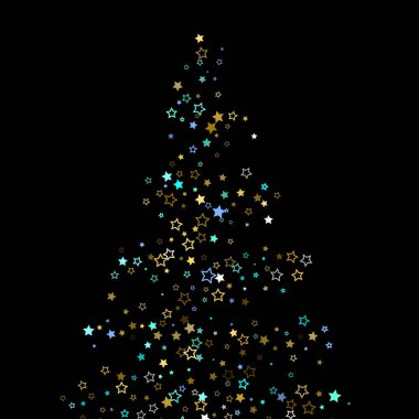 Altın, Mavi yıldızlar, çıkıntı, parlak konfeti. 