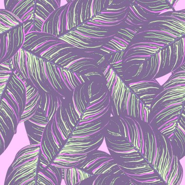 Tropik Yaprak. Modern Motif. Orman baskısı. Yapraklar