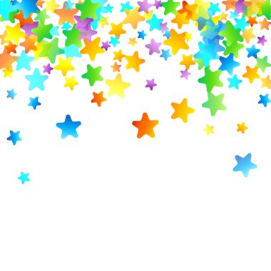 Gökkuşağı Festivali Konfeti. Karnaval Yıldızı Düşüyor.