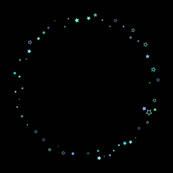 Niebieskie, cyjan, turkusowe gwiazdy brokatu, konfetti. — Wektor stockowy