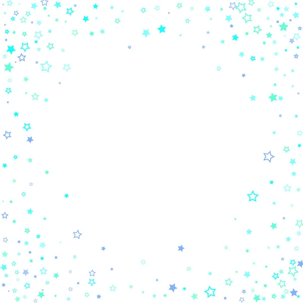 Сині, блакитні, бірюзові блискучі зірки конфетті — стоковий вектор