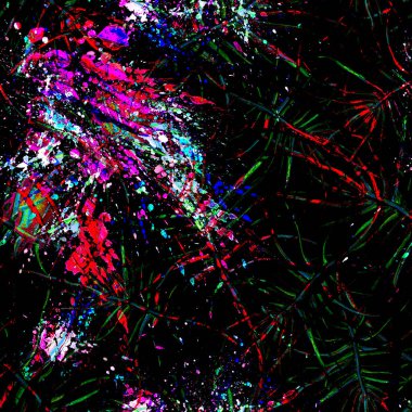 Tropik Yaprak. Karanlık Modern Motif.