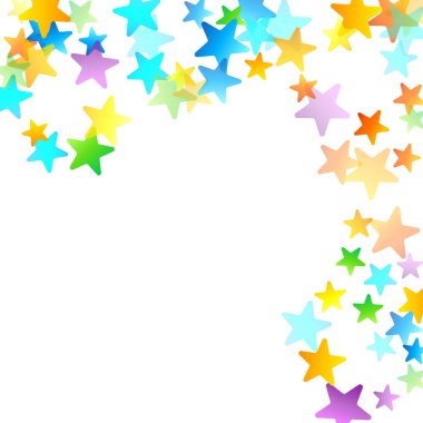 Gökkuşağı Festivali Konfeti. Karnaval Yıldızı Düşüyor.