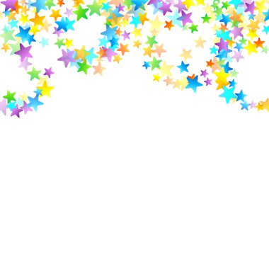 Gökkuşağı Festivali Konfeti. Karnaval Yıldızı Düşüyor.