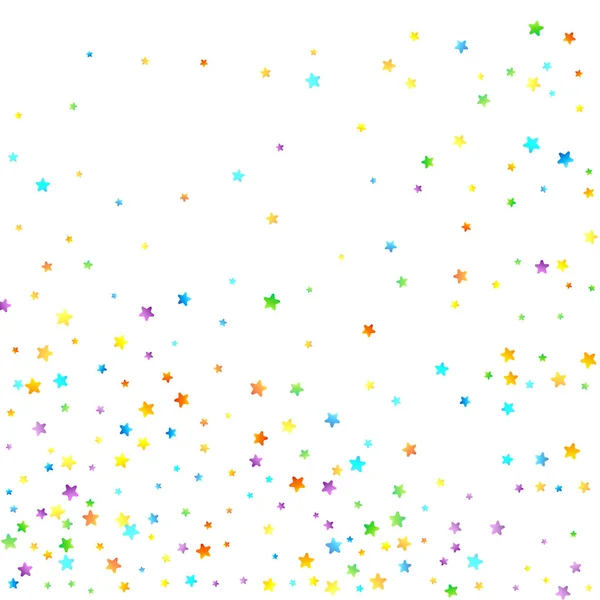 Confettis festifs arc-en-ciel. Étoile de carnaval tombant. — Image vectorielle