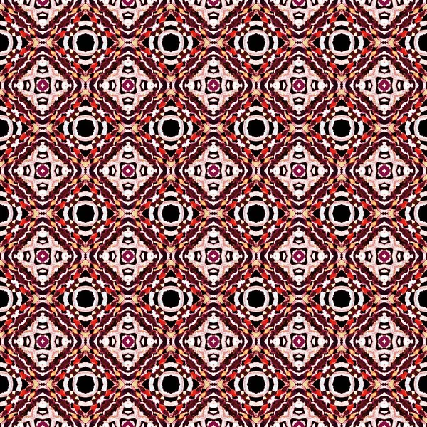 Mosaico de superfície étnica. Laranja, vermelho, tecido rosa. — Fotografia de Stock