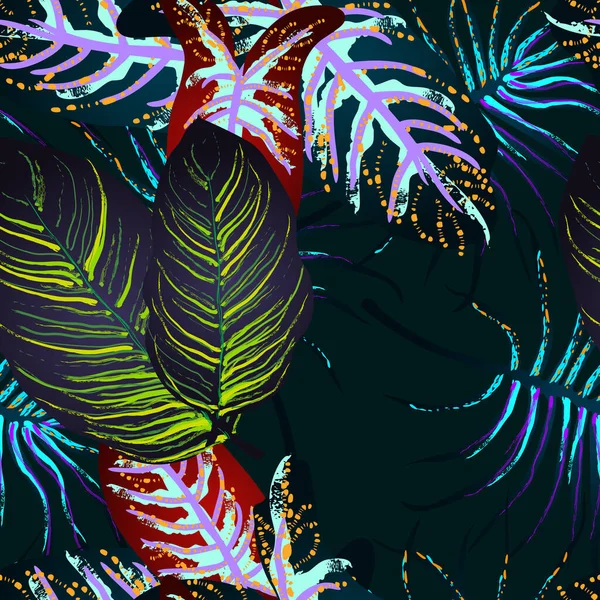 Feuille tropicale. Motif moderne. Jungle Print. — Image vectorielle