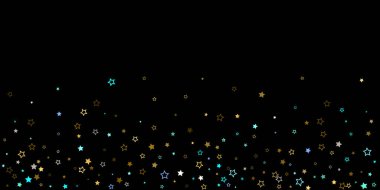 Altın, Mavi yıldızlar, çıkıntı, parlak konfeti. 