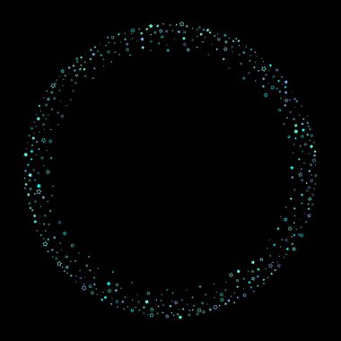 Mavi, turkuaz, turkuaz parıltılı yıldızlar, konfeti.