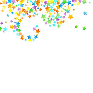 Gökkuşağı Festivali Konfeti. Karnaval Yıldızı Düşüyor.