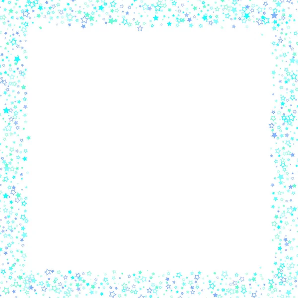 ブルー、シアン、ターコイズの輝きの星のコンフェッティ — ストックベクタ