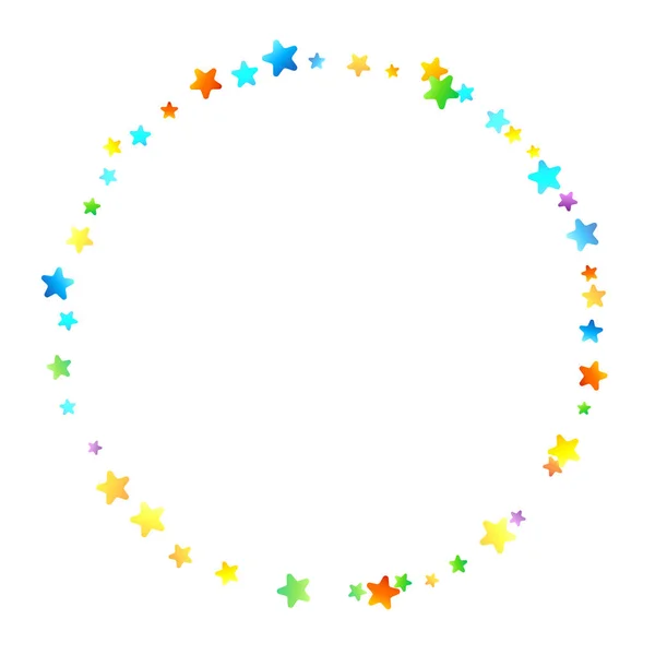 Rainbow Festlig Confetti. Karnevalsstjärnan faller. — Stock vektor