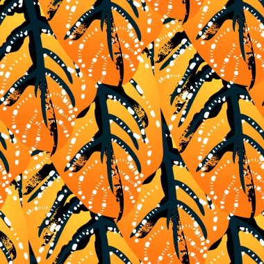 Tropik Yaprak. Modern Motif. Orman baskısı. Yapraklar