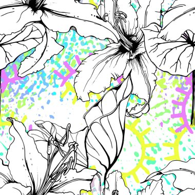 Sanatsal Çiçeksiz Desen. Vektör baskısı