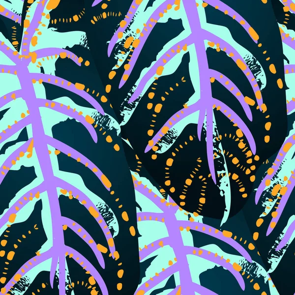 Feuille tropicale. Motif moderne. Jungle Print. Feuillage — Image vectorielle