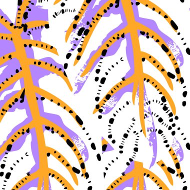 Tropik Yaprak. Modern Motif. Orman baskısı. Yapraklar