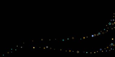 Altın, Mavi yıldızlar, çıkıntı, parlak konfeti. 