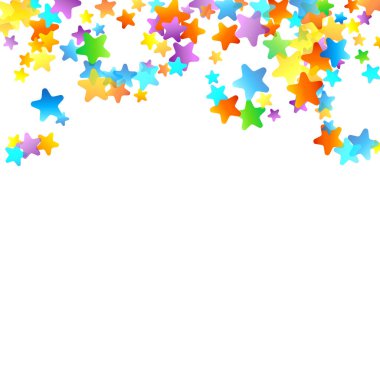 Gökkuşağı Festivali Konfeti. Karnaval Yıldızı Düşüyor.