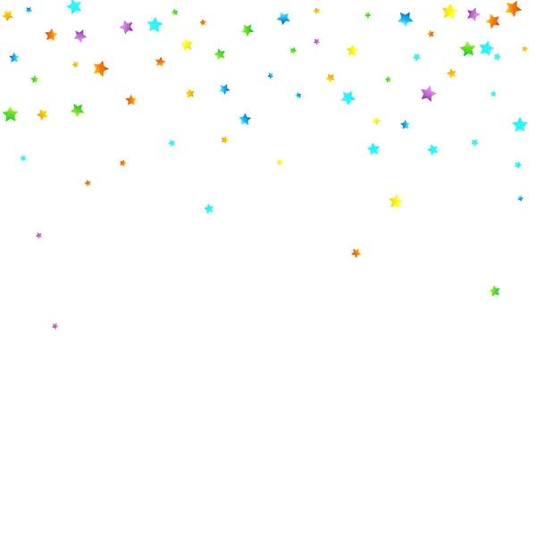 Confetti festivo del arco iris. Estrella del Carnaval cayendo. — Archivo Imágenes Vectoriales