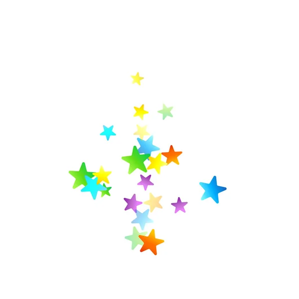 Rainbow Festive Confetti. Estrela do Carnaval a cair. — Vetor de Stock