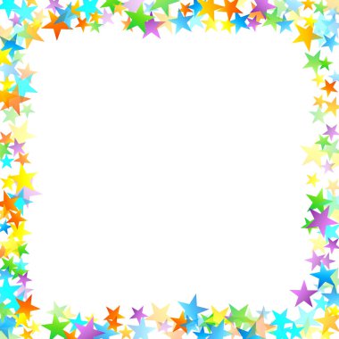 Gökkuşağı Festivali Konfeti. Karnaval Yıldızı Düşüyor.