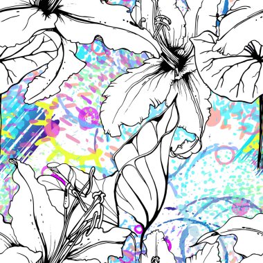 Sanatsal Çiçeksiz Desen. Vektör baskısı