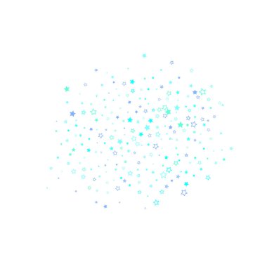 Mavi, turkuaz, turkuaz parıltılı yıldız konfetisi