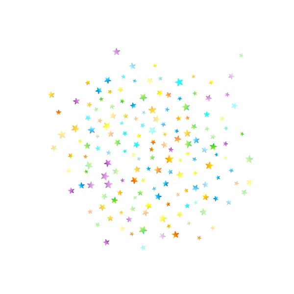 Rainbow Festive Confetti. Carnival Star Falling. — Stock Vector