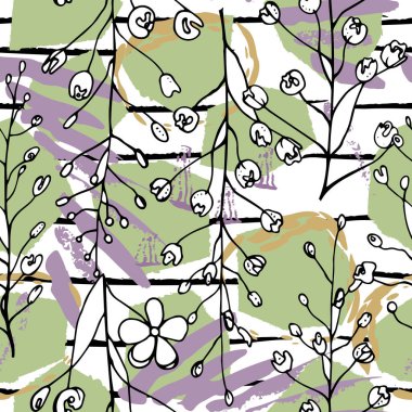 Tropik, çizgili, hayvan motifli. Kusursuz desen