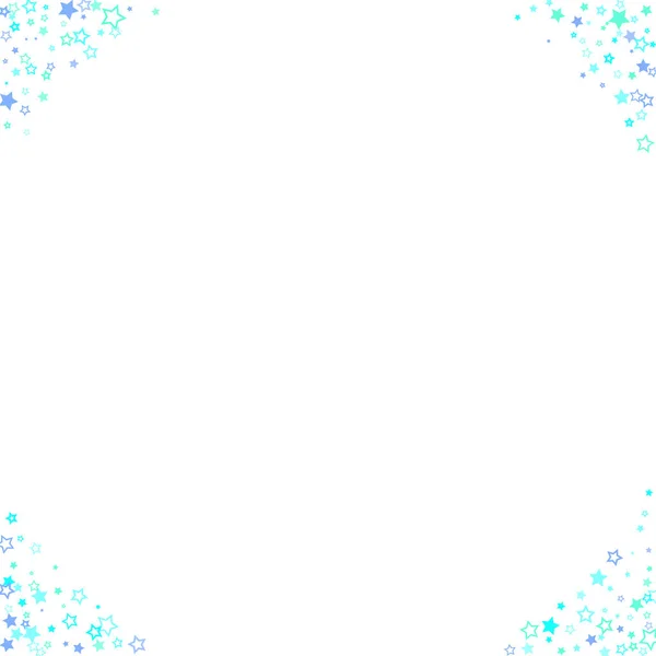 Blauw, cyaan, turquoise glitter sterren confetti — Stockvector