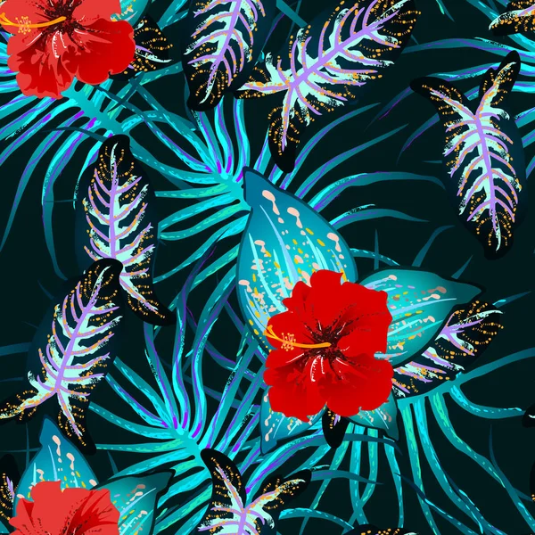 Feuille tropicale. Motif moderne. Jungle Print. — Image vectorielle