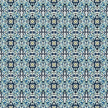Mozaik Etnik Sanat. Mavi, Cyan, Indigo Home 