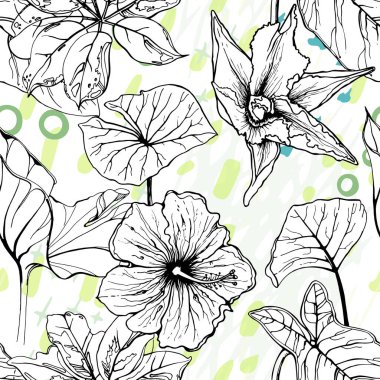 Sanatsal Yaratıcı Tropikal Siyah Beyaz Modern