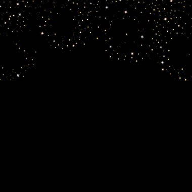 Altın Parıldayan Yıldızlar. Lüks Parlak Konfeti.