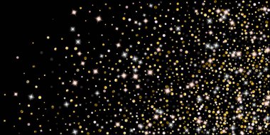 Altın Parıldayan Yıldızlar. Lüks Parlak Konfeti.