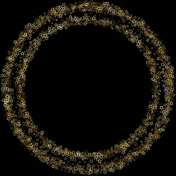 Gold Glitter Stars. Confettis brillants de luxe. — Image vectorielle