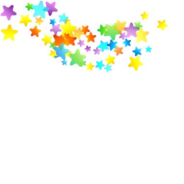 Gökkuşağı Festivali Konfeti. Karnaval Yıldızı Düşüyor.