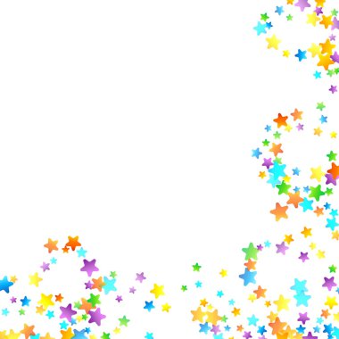 Gökkuşağı Festivali Konfeti. Karnaval Yıldızı Düşüyor.