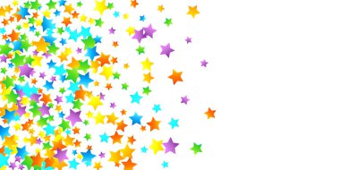 Gökkuşağı Festivali Konfeti. Karnaval Yıldızı Düşüyor.