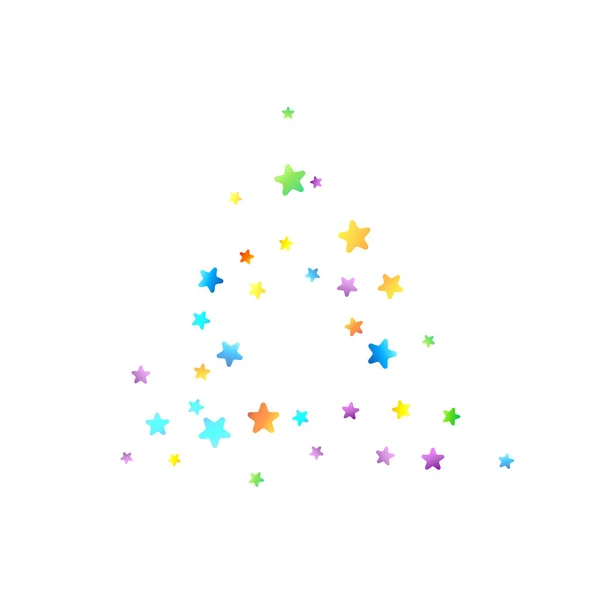 Rainbow Festive Confetti. Karneval Star Falling. — Stockový vektor