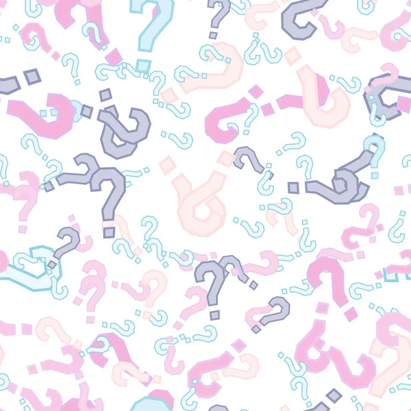 Quiz seamless pattern. Question marks, doubt, faq — Stock Vector