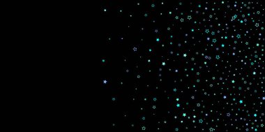 Mavi, turkuaz, turkuaz parıltılı yıldızlar, konfeti.