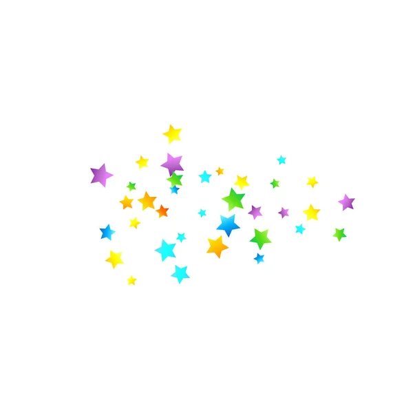 Arcobaleno festivo Confetti. Stella del Carnevale Caduta. — Vettoriale Stock