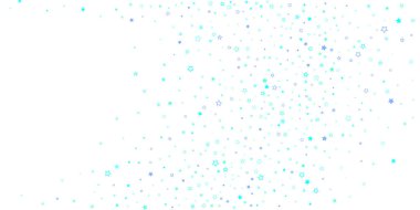 Mavi, turkuaz, turkuaz parıltılı yıldız konfetisi