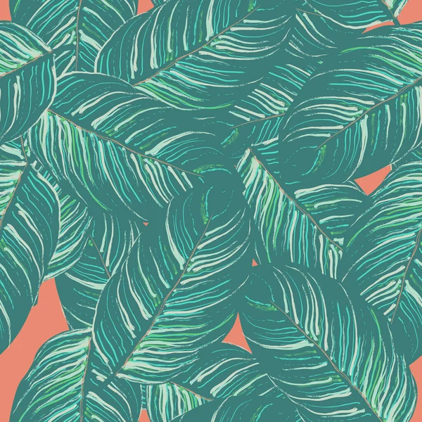 Folha Tropical. Motivo Moderno. Jungle Print. Folhagem — Vetor de Stock