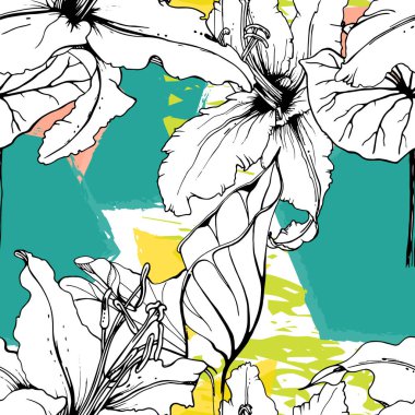 Çiçek Geometrik Yazdırma Tropikal Orman Yaprak Fırçası