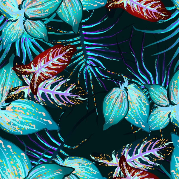 Feuille tropicale. Motif moderne. Jungle Print. — Image vectorielle