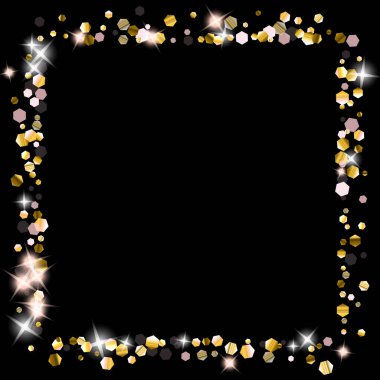 Altın Parıldayan Yıldızlar. Lüks Parlak Konfeti.