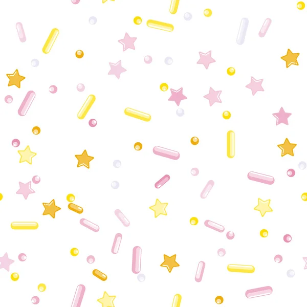 Sprinkle Cupcake Donut Topping. Μοτίβο χωρίς ραφή — Διανυσματικό Αρχείο